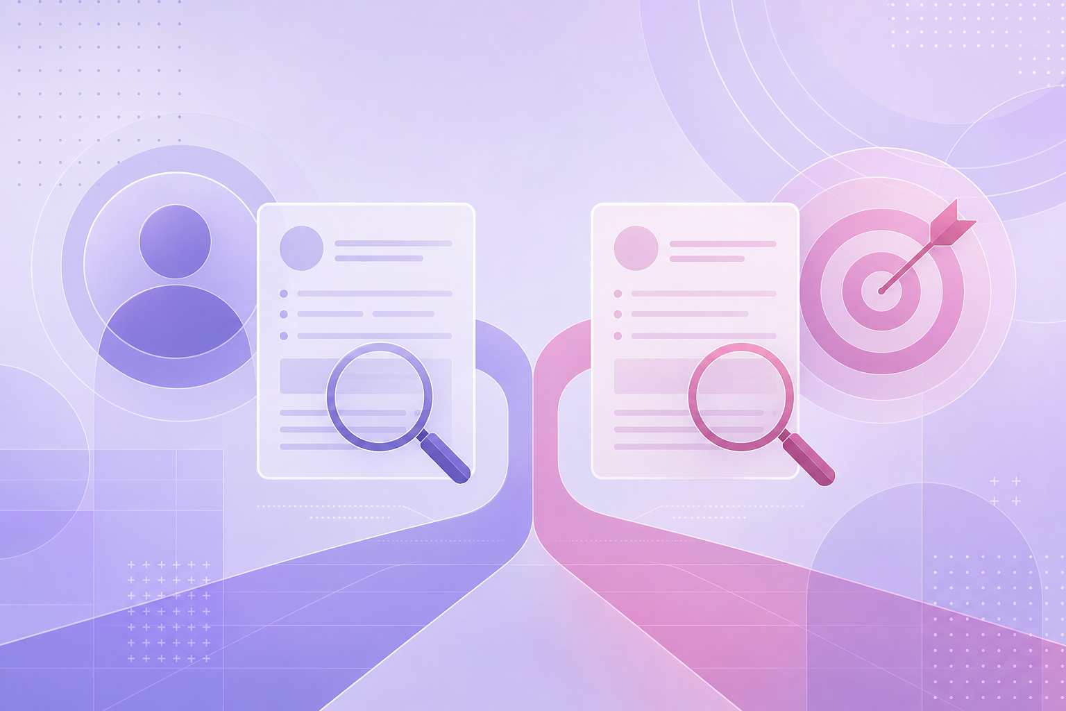 Abstract illustration for Profile preview vs tailored CV preview