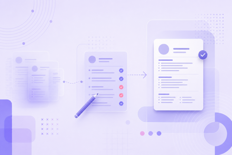 Abstract illustration for Inside the Tailored CV Editor: Fix the Version You Will Actually Send