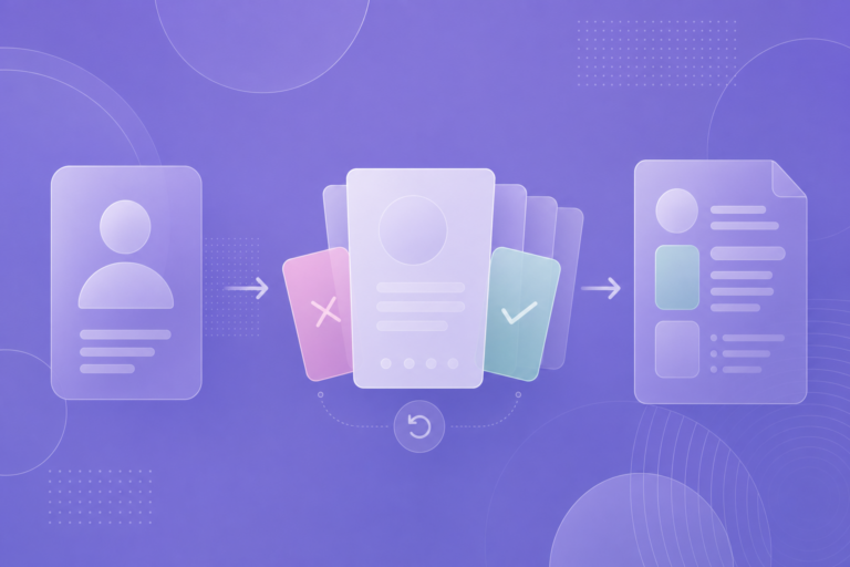 Abstract illustration for Finder turns job hunting into a swipe deck
